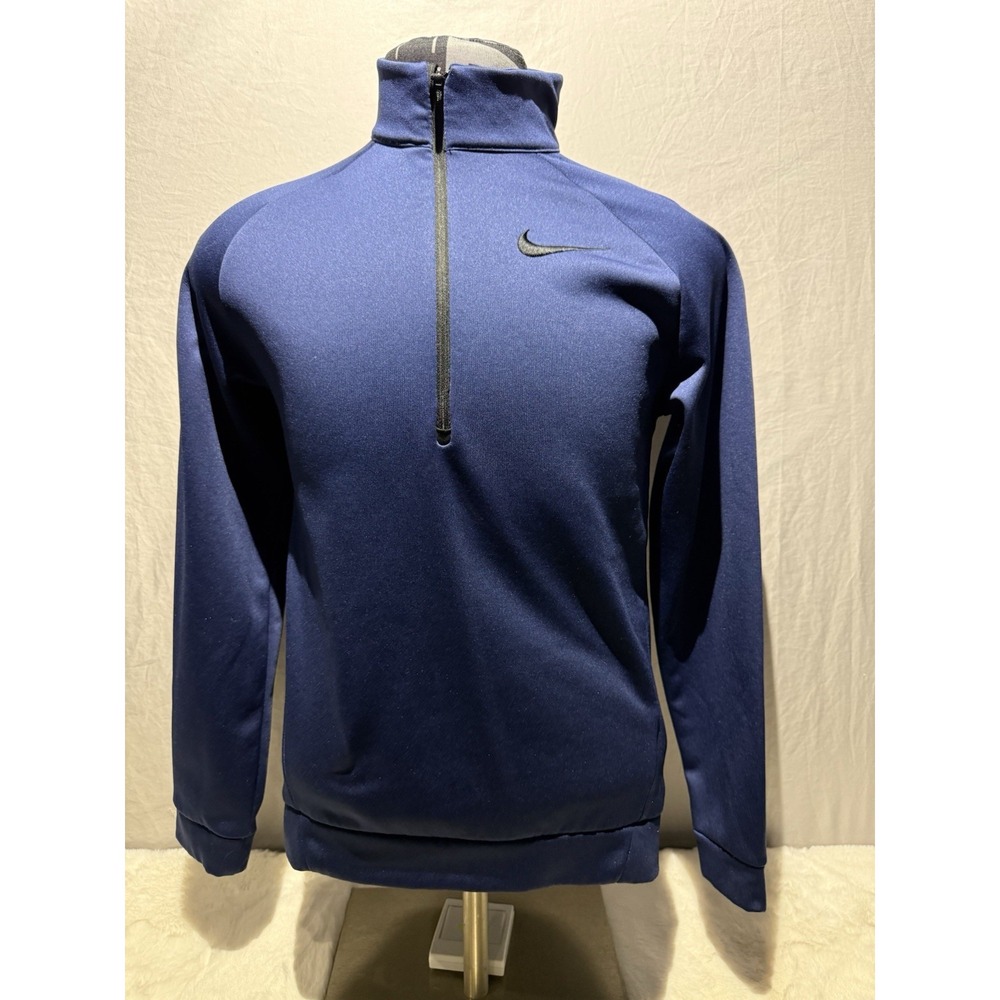 Nike Therma Dri Fit Small Blue 1/4 Zip Pullover Fleece‎ Sweatshirt Top